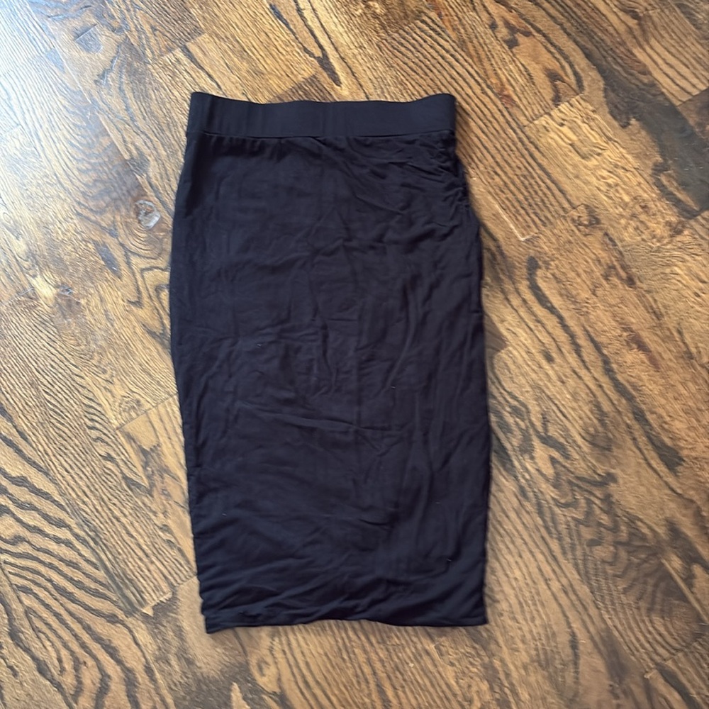 XOXO Pencil Skirt Black Knit Side Ruched Midi S - Picture 10 of 11